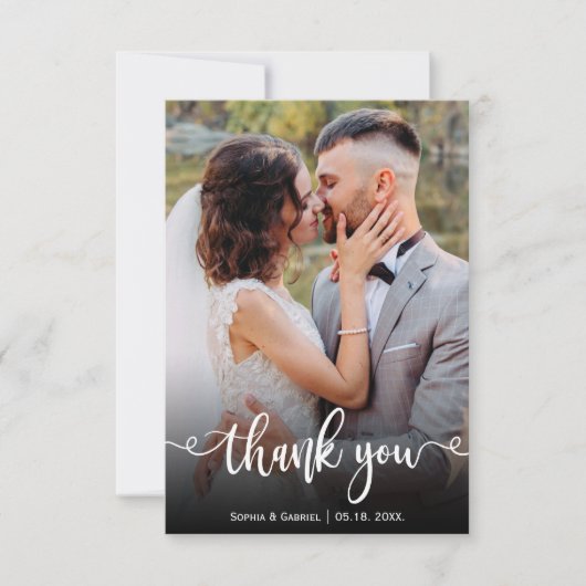 Foto met briefing met briefje met briefje met brie bedankkaart (Voorkant)