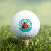Foto met Bright Blue Border and Custom Text Golfballen (Insitu Shirt)