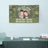 Foto met Camouflage Green en aangepaste tekst Spandoek (Beurs)
