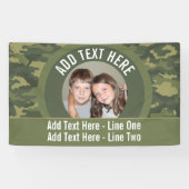 Foto met Camouflage Green en aangepaste tekst Spandoek (Horizontaal)