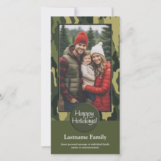 Foto met camouflageprint Militaire feestdag kaart (Voorkant)