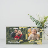 Foto met camouflageprint Militaire feestdag kaart (Staand voorkant)