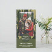 Foto met camouflageprint Militaire kerstkaart (Staand voorkant)