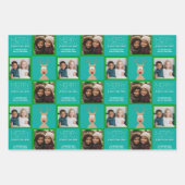 Foto met Cartoon Reindeer met vrolijk kerstfeest Inpakpapier Vel (Voorkant 3)