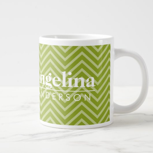 Foto met Chevron Pattern en aangepaste naam Grote Koffiekop (Rechts)