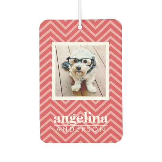 Foto met Chevron Pattern en aangepaste naam Luchtverfrisser (Voorkant)