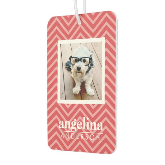 Foto met Chevron Pattern en aangepaste naam Luchtverfrisser (Links)