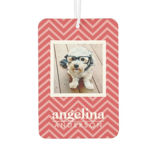 Foto met Chevron Pattern en aangepaste naam Luchtverfrisser (Achterkant)