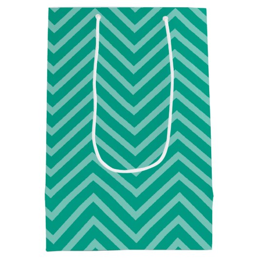 Foto met Chevron Pattern en aangepaste naam Medium Cadeauzakje (Achterkant)