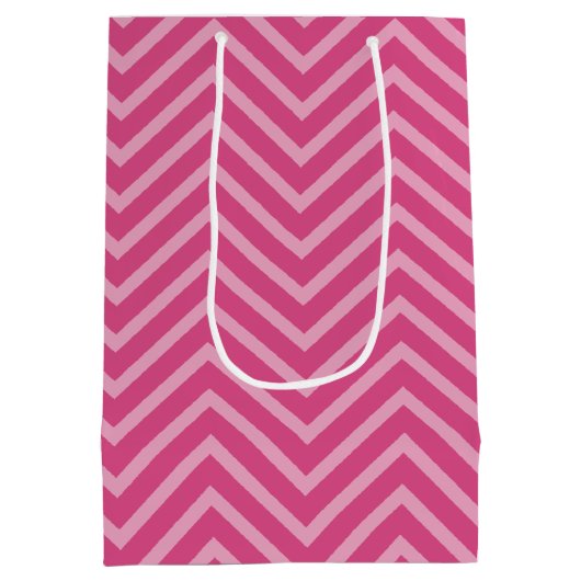 Foto met Chevron Pattern en aangepaste naam Medium Cadeauzakje (Achterkant)