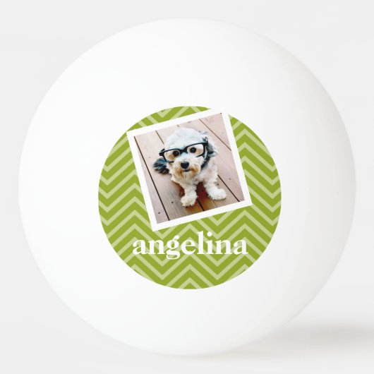 Foto met Chevron Pattern en aangepaste naam Pingpongbal (Achterkant)