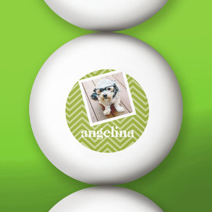 Foto met Chevron Pattern en aangepaste naam Pingpongbal