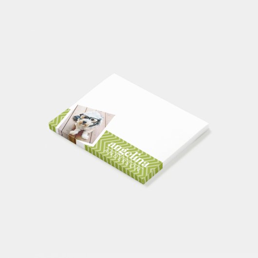 Foto met Chevron Pattern en aangepaste naam Post-it® Notes (Schuin)