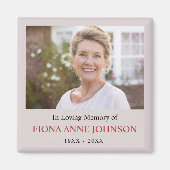 Foto met condoleance In Loving Memory Magneet (Voorkant)