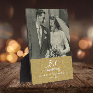 Foto met confetti voor 50-jarig huwelijksjubileum fotoplaat