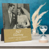 Foto met confetti voor 50-jarig huwelijksjubileum fotoplaat (Zijkant)