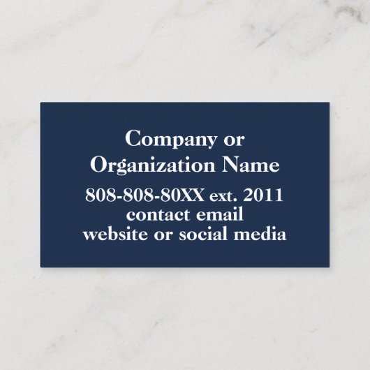 Foto met Custom Logo op Navy Blue Visitekaartje (Achterkant)