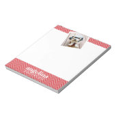 Foto met de aangepaste naam Red Chevron Pattern Notitieblok (Linkerzijde)