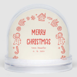 Foto met de hand getekend Doodle Whimsical Merry C Sneeuwbol