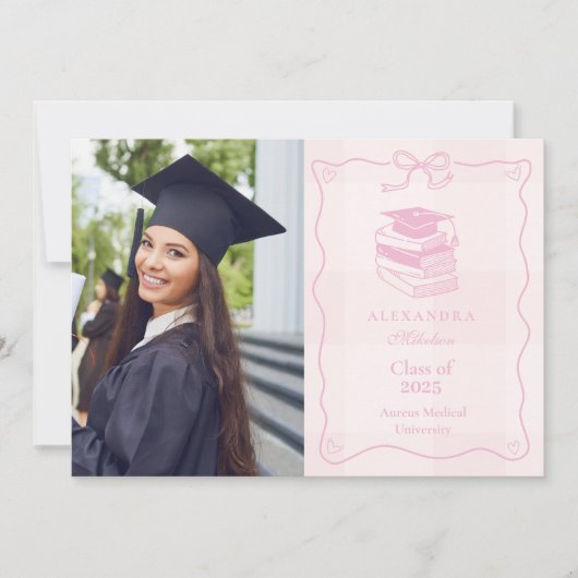 Foto met de hand getekend geïllustreerd roze gepla aankondiging (Voorkant)