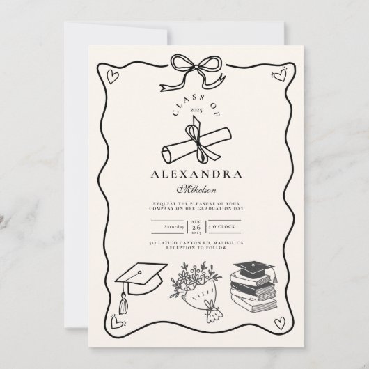 Foto met de hand getekend geïllustreerd zwart-wit  kaart (Voorkant)