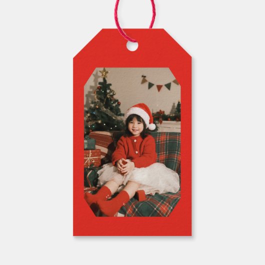 Foto met de hand getekend Red Doodle Whimsical Chr Cadeaulabel (Achterkant)