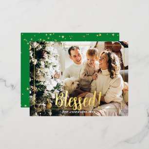Foto met de naam Gold Foil Holiday Post Card #2 Folie Feestdagen Briefkaart