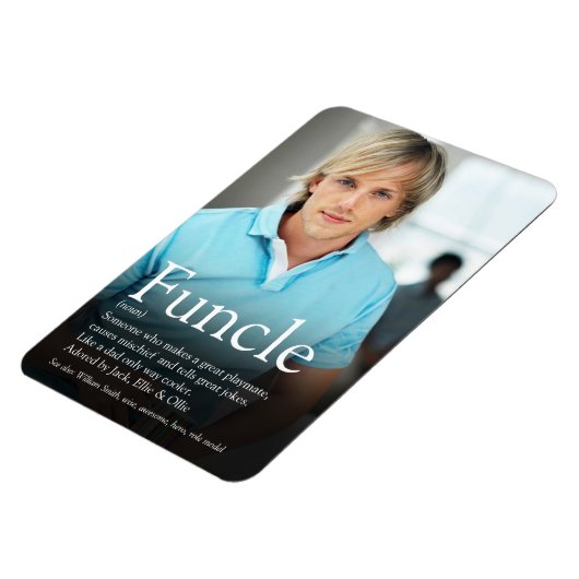 Foto met definitie van de beste Funcle Oom van de  Magneet (Linkerzijde)