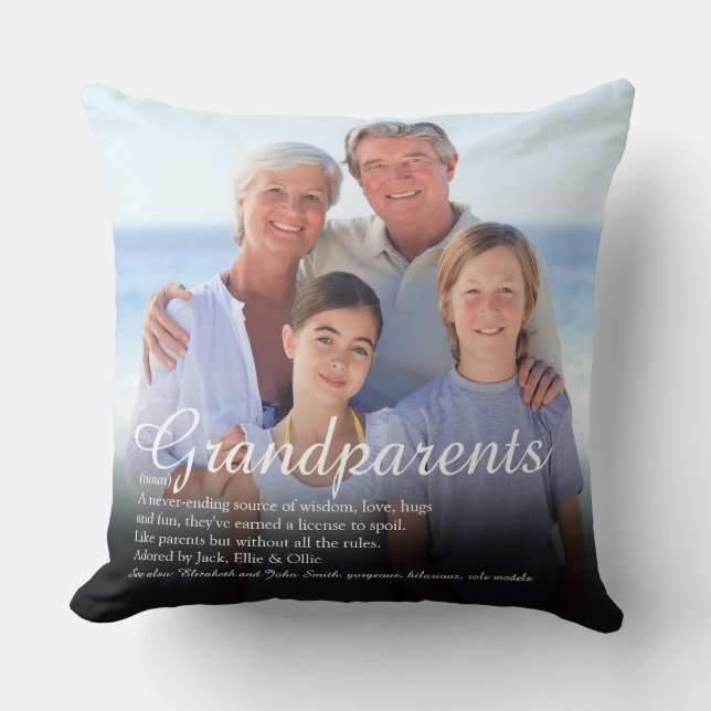 Foto met definitie van grootouders Leuk Cadeau Gro Kussen (Voorkant)