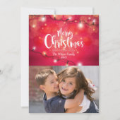 Foto met dunne kerstverlichting kaart (Voorkant)