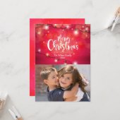 Foto met dunne kerstverlichting kaart (Voorkant / Achterkant in situ)