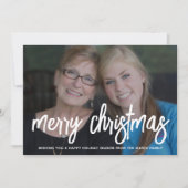 Foto met een enorm MERRY-script - kerstcadeautje Feestdagenkaart (Voorkant)