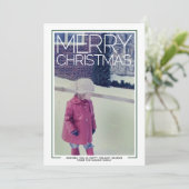 Foto met een enorme kerst van Merry - botanische a Feestdagenkaart (Staand voorkant)