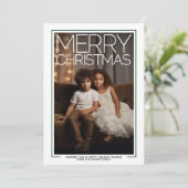Foto met een enorme kerst van Merry - botanische a Feestdagenkaart (Staand voorkant)