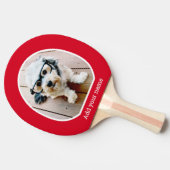 Foto met eenvoudig lijst - modern tekstrood wit tafeltennisbatje (Zijkant)