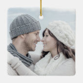 Foto met eerste kerstfeest, married Emerald Agate Keramisch Ornament (Achterkant)