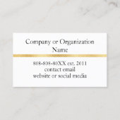 Foto met Elegant Script en Goud op Bourgogne Visitekaartje (Achterkant)