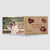 Foto met Engelse rode rozen & parels Quinceañera Gastenboek (Volledig)