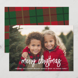 Foto met enorm MERRY-schrift - Kerst Plaid Feestdagenkaart