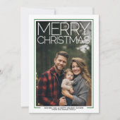 Foto met enorme MERRY CHRISTMAS Red Green Pset Feestdagenkaart (Voorkant)