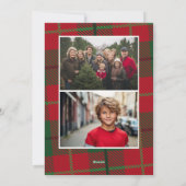 Foto met enorme MERRY CHRISTMAS Red Green Pset Feestdagenkaart (Achterkant)