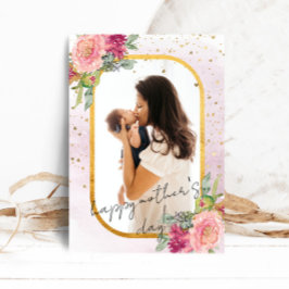 Foto met Floral Lijst Moederdag Kaart