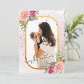 Foto met Floral Lijst Moederdag Kaart (Staand voorkant)