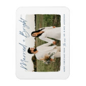 Foto met gehuwd en Bright Navy Magneet (Verticaal)