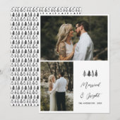 Foto met gehuwde en heldere kerstparen feestdagenkaart (Voorkant / Achterkant)