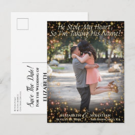 Foto met glitters Mooie trouwkaart Save the Date Aankondigingskaart