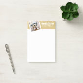 Foto met Gold Chevron Pattern en aangepaste naam Post-it® Notes (Kantoor)