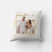 Foto met gouden lijst Ons eerste kerstfeest getrou Kussen (Achterkant)