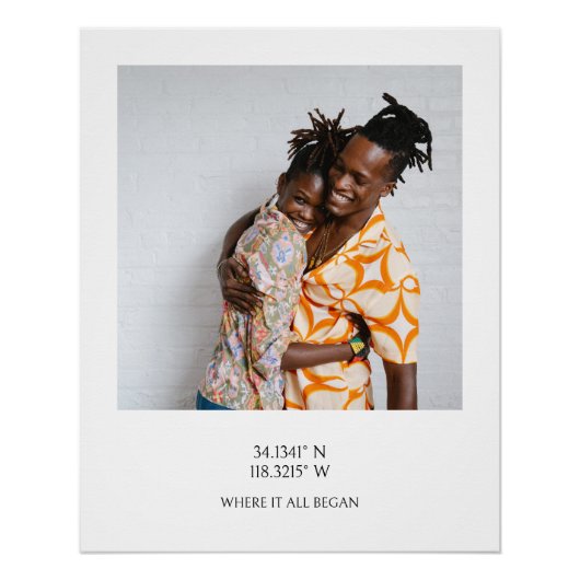 Foto met GPS-coördinaten en gepersonaliseerde foto Perfect Poster (Voorkant)