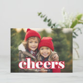 Foto met grote borsten - Botanisch Rood groen Feestdagenkaart (Staand voorkant)